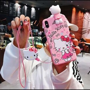 Hello kitty phone case with pop socket